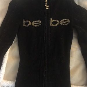 Bebe jacket black and gold